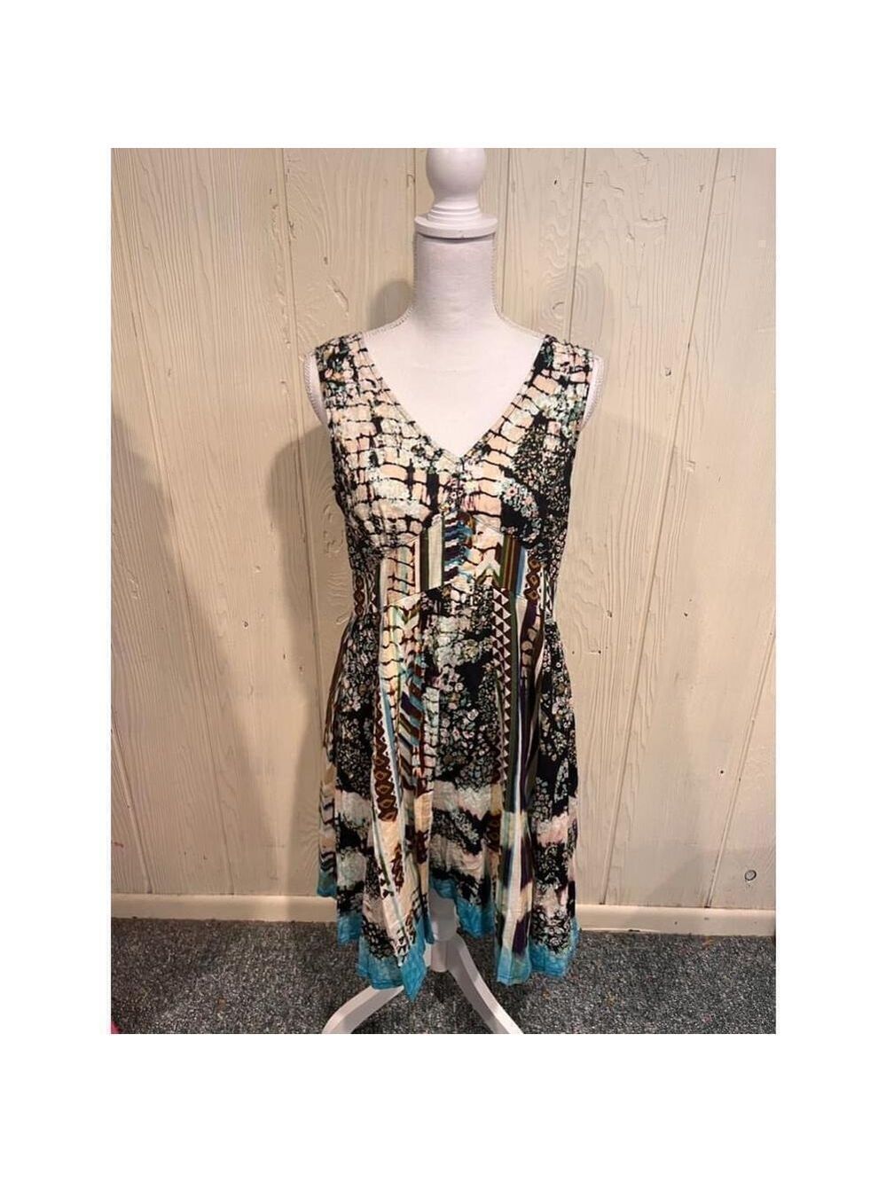 CHAUDRY KC Blue Cotton A Line Dress